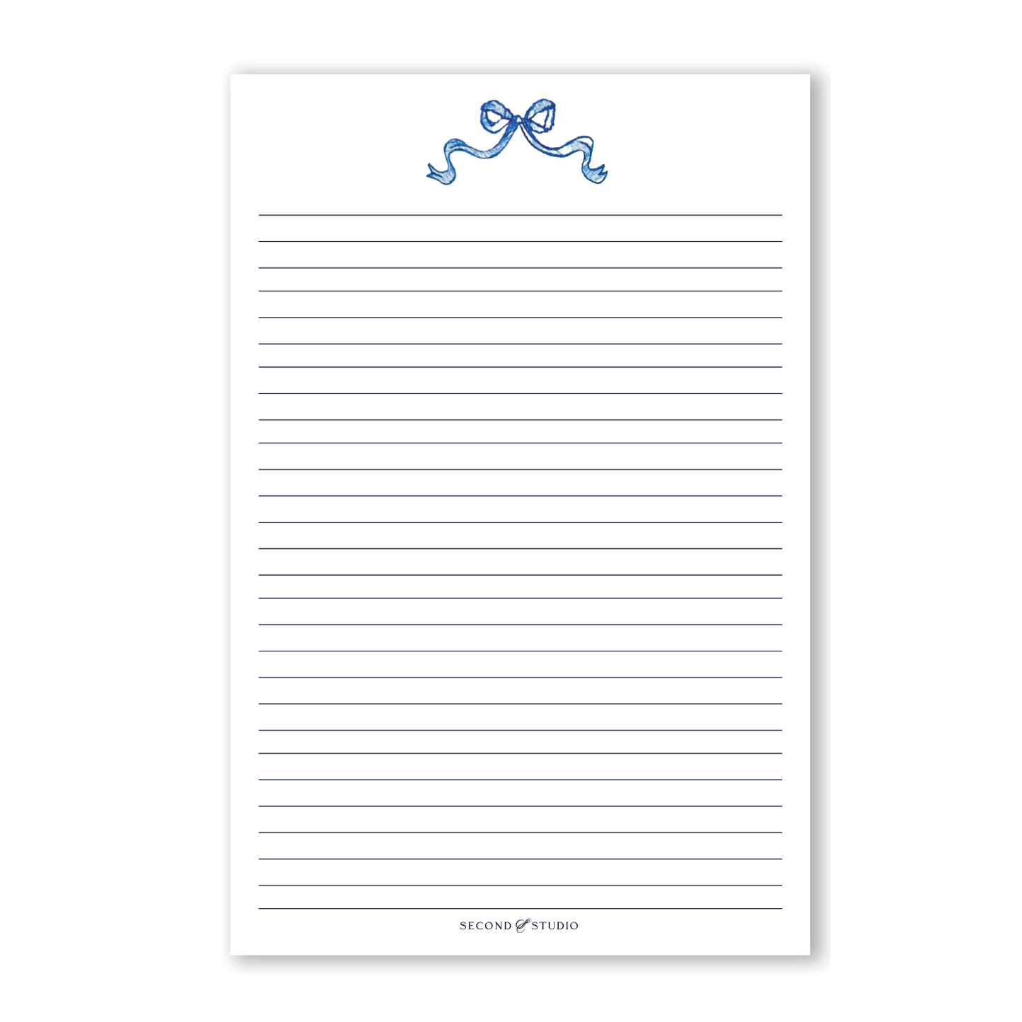 Blue and White Bow Notepad