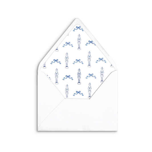 Blue and White Nutcracker Envelope Liner