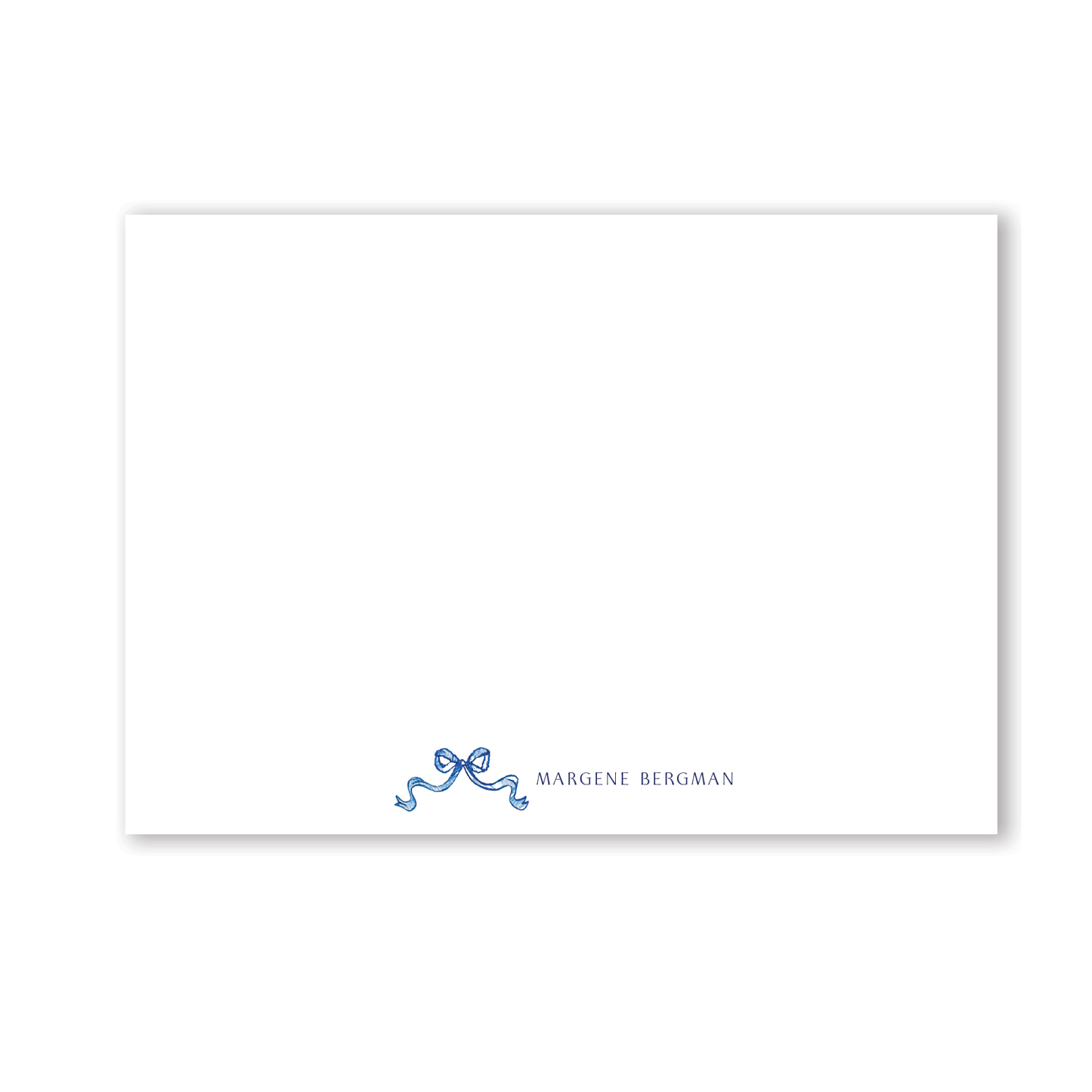 Blue and White Bow Notecard