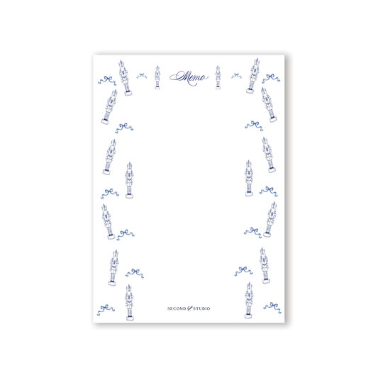 Blue and White Nutcracker Notepad