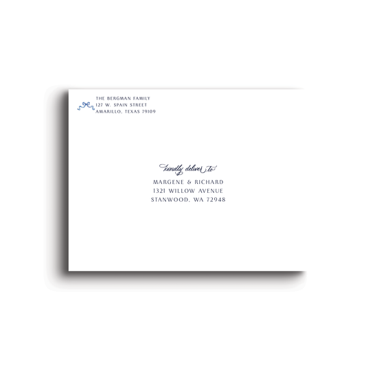 Blue and White Bow Printed Envelopes